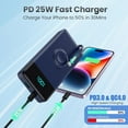 thumbnail image 4 of Portable Charger with Built-in Cables and iWatch Charger,10800mAh QC4.0+PD 25W Fast Charging USB C Power Bank,6 Outputs LCD Display Battery Pack for iPhone 16/15/14/13/12 Series,Apple Watch-Deep Blue, 4 of 7