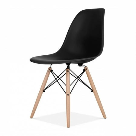 Set Of Six 6 Eames Style Side Chair, Eames Style Dining Chair Black