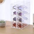 thumbnail image 4 of Veeki Glasses Storage Box,Clear Eyeglasses Storage,Eyeglass Case Storage Organizer with Lid for Sunglasses, 4 Layers Stackable Transparent Sunglasses Display Organizer for Office Bedroom-51504, 4 of 5