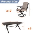 thumbnail image 2 of Gotland 14 Piece Outdoor Dining Set, Metal patio tables and 12 patio swivel chairs 1.5" Umbrella Hole, Patio Furniture Set with Waterproof Cushions for Backyard,Sand, 2 of 8