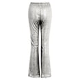 thumbnail image 4 of Mepaouo Women's Sequin High Waist Flare Leg Pants Bell Bottom Glitter Club Trousers Night Out(Silver,XL), 4 of 8