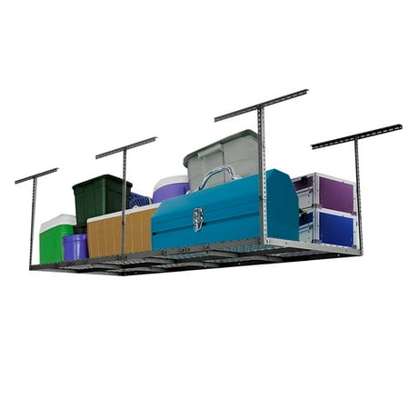 Fleximounts 4x8 Overhead Garage Storage Rack Heavy Duty Adjustable Ceiling Storage Rack (22.5''-40" Ceiling Dropdown), 96" Length x 48" Width...