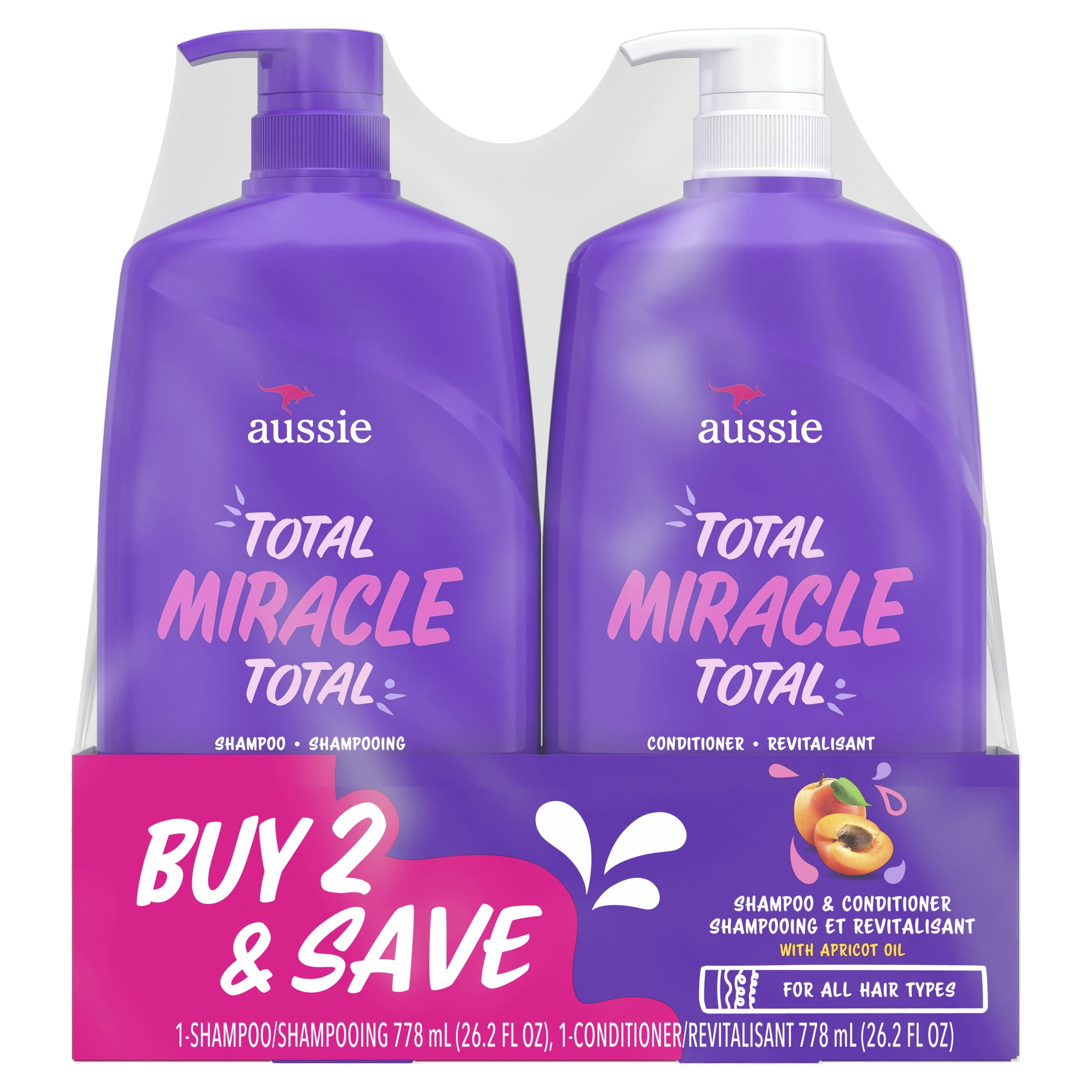 Aussie Total Miracle, Apricot & Macadamia Oil, Paraben Free