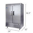thumbnail image 5 of Commercial Reach in Refrigerator, 54" x 32" x 81 1/2", 42 Cubic Ft, Double Door Stainless Steel Fridge, NSFcertified, 5 of 12