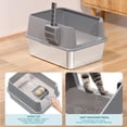 thumbnail image 6 of Stainless Steel Cat Litter Box, Metal Kitty Litter Box with High Sides for Small Cats,Kittens, Open Top Litter Boxes with Anti-Leak Lid,Odorless,Non-Sticky, Easy to Clean,Scoop Include, 6 of 8