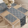 thumbnail image 2 of Ambesonne Geometric Table Runner & Placemats, Colored Gem Designs Art, Placemat 4 pcs + Runner 14"x90", Grey Blush and Seafoam, 2 of 2