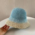 thumbnail image 4 of Sombrero de Sol de paja para mujer, accesorio de playa de verano, flexible, protección UV, ala ancha, suave, plegable, para vacaciones al aire libre, 4 of 4