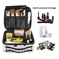 thumbnail image 2 of FORMRS Travel Makeup Bag Large Capacity Train Case Cosmetic Organizer with Adjustable Dividers, Black Cartoon Cat Paw, 2 of 8