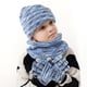 thumbnail image 2 of CHAO Conjunto de 3 piezas de gorro, bufanda y guantes de invierno para niños pequeños, bufanda resistente al frío para viajes, color negro, 2 of 5