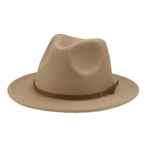 Sombrero de fieltro para niños de 54 cm, sombrero de copa de ala ancha similar a la lana para primavera y otoño, sombrero de ala plana de jazz S, accesorios para el cabello para niños,