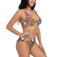 thumbnail image 2 of Kdxio Fruit-Flavored Ice-Cream Print Women's 2 Piece High Waisted Wrap Spaghetti Strap Summer Swimsuit Bikini Set-Small, 2 of 7