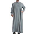 thumbnail image 1 of LOVZFMLL Jackets for Men's Muslim Robe Arab Middle Robe Long Style Long Sleeve Pullover Long Shirt Fashion Casual Robe, 1 of 8