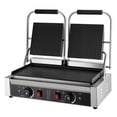 thumbnail image 2 of Commercial Panini Grill,3600W Electric Sandwich Panini Maker,Stainless Steel Double Sandwichs Press Grill with Handle&Temp Control,19x9 in Flat Enamel Plate for Hamburger Steak Bacon, 2 of 6