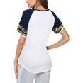 thumbnail image 4 of Women's Summer Long/Short Sleeve Shirts Crew Neck Tees Striped Color Block Blouse Tops, 4 of 6