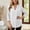 White, variant on Shirts For Women Trendy Sevevn Women's Casual V Neck 3/4 Roll Sleeve Blouse Linen Blend Tunic Top with Pocket White S
