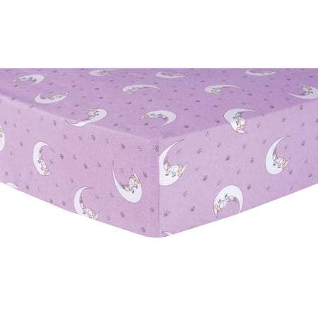 Unicorn Moon Deluxe Flannel Fitted Crib Sheet Walmart Com