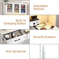 thumbnail image 3 of ANPOO 72.1"H Kitchen Pantry Storage Cabinet with Power Outlets & LED light, Kitchen Double Tilt Out Trash Cabinet 13X2 Gallon Garbage Holder with Two Drawers, Freestand Laundry Sort Cabinets, 3 of 9