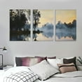 thumbnail image 3 of Nawypu  Nature Landscape Canvas Wall Art: Modern Lake Scenery Artwork Sunset Scene Print Scenic Wilderness Picture Painting for Living Room Bedroom Home Office Decor 12''x16''X3 Panels, 3 of 4