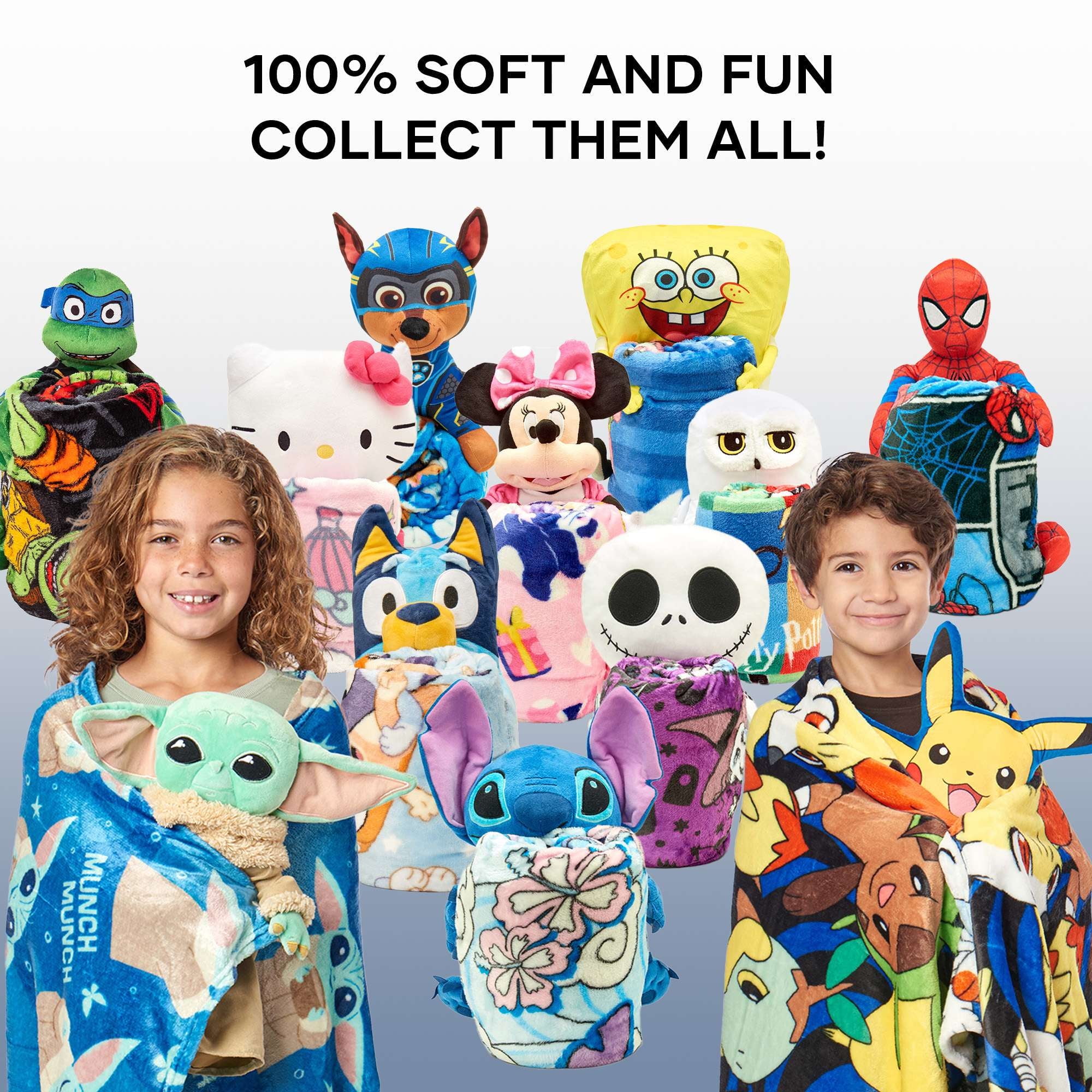 Bluey Kids Plush Hugger with Silk Touch Throw Blanket Set, 50x60 inches– Ultra Soft Plush Character Pillow for Kids