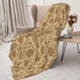 thumbnail image 3 of Fuzoiu Brown Flowers Print Flannel Throw Blanket,Light Weight Warm Decorative,Throw Blanket Cover for Sofa, Couch, Bedroom,Travel-60"x50", 3 of 6