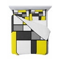 thumbnail image 7 of Quilts Full Size Bedding Set, Modern Geometric Yellow Black Lightweight Quilted Comforter, Abstract Minimalist Blocks Soft Reversible Bedspread Coverlet with Pillow Covers for All Season, 78" x 90", 7 of 7