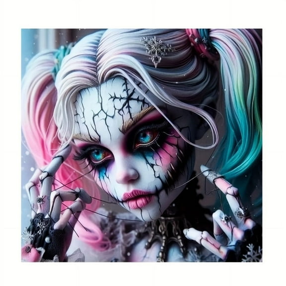 Harley Quinn Diamond Painting Kits for Adults,  DIY 5D Round Full Drill Art Perfect for Relaxation Wall Decor crafts,  holiday Home Wall Art Decoration 11.81x11.81inch