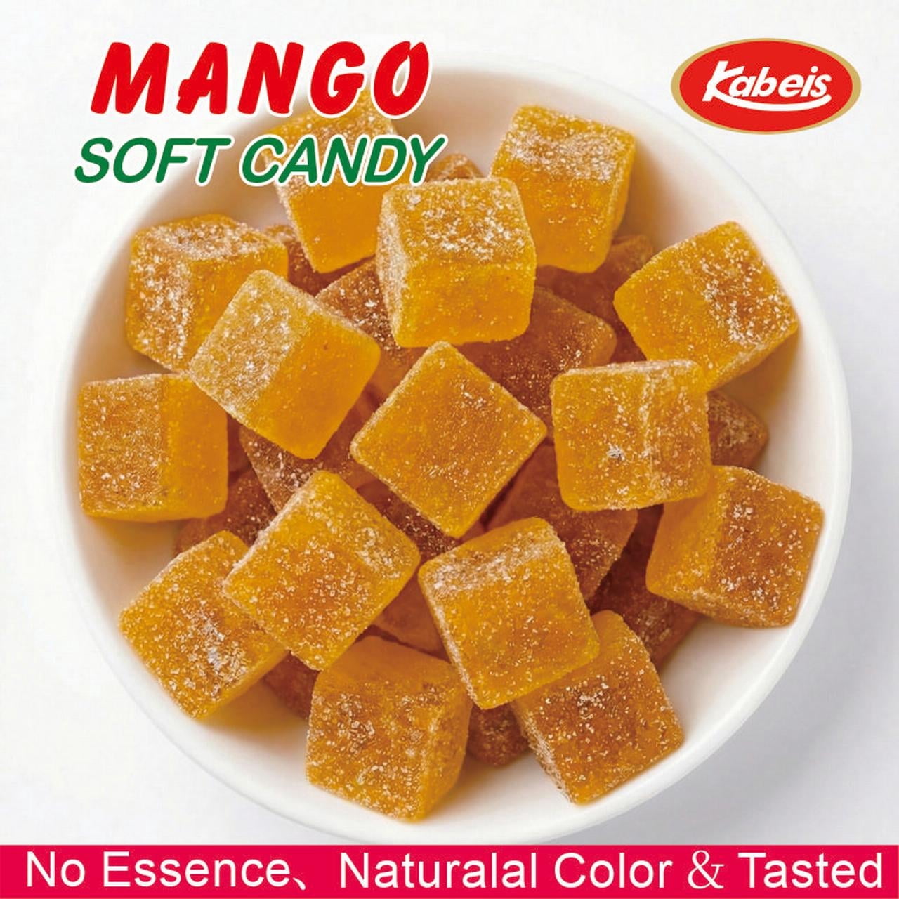 Kabeis Mango Flavored Chews Chewy Gummy Candy 1.76oz per bag,3 Bags