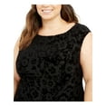 thumbnail image 3 of TOMMY HILFIGER Womens Black Sleeveless Midi Fit + Flare Evening Dress Plus 22W, 3 of 4