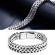 thumbnail image 5 of Pulsera magnética de acero de titanio, pulsera con imanes de doble fila, joyería de moda plateada, regalo para hombres de 21cm/8,27 pulgadas, 5 of 10