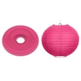 thumbnail image 3 of WIRESTER 5pcs Set Fuchsia 10 inch Hanging Paper Lanterns Decorative Kit Round Paper Lanterns for Birthday Parties, Weddings, 3 of 7