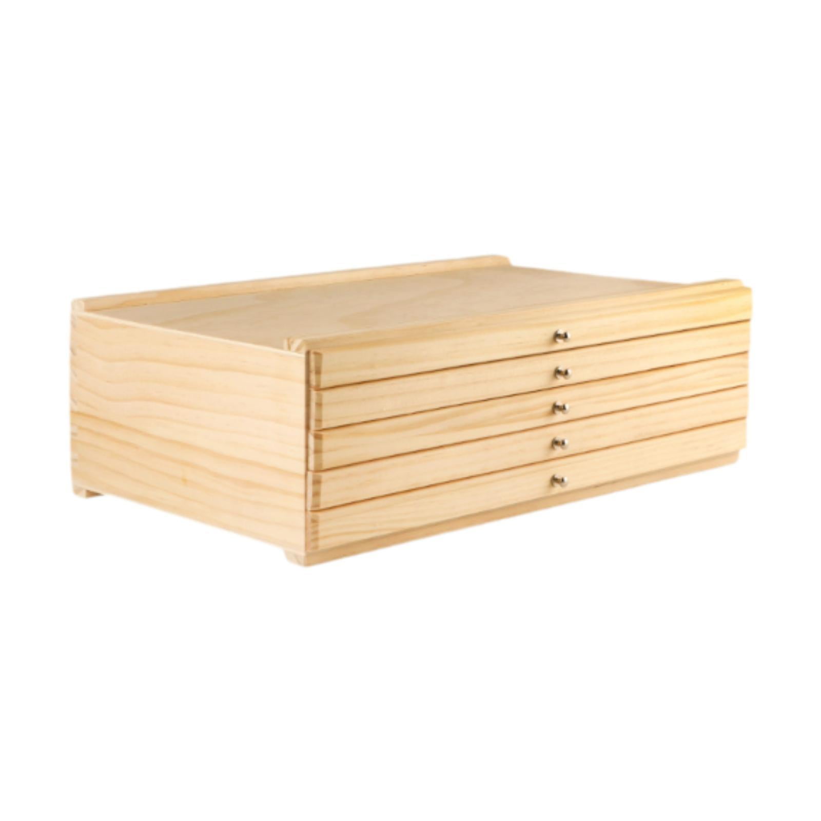 Tachiuwa Artist Supply Storage Box Organizer Five Drawers Portable Travel Sturdy Art Storage Box Container for Markers Brushes Erasers