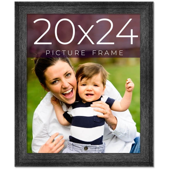 20x24 Frame Black Real Wood Picture Frame Width 1.5 inches | Interior Frame Depth 0.5 inches | Barn
