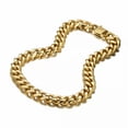 thumbnail image 5 of QQTDFG Men Chain Necklace Stainless Steel Curb Link Choker 12/15/17/19mm Christmas Gift-22 inch or 55cm-15mm width-Gold, 5 of 5