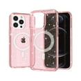 thumbnail image 6 of for iPhone 13 Pro Max Magnetic Case [Compatible with Magsafe], Clear Glitter Full Body Protective Cover Slim TPU Transparent Shockproof Bling Phone Case for iPhone 13 Pro Max 6.7", Pink, 6 of 6
