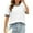 White, variant on YOGAFOX Women's Short Sleeve Striped 2025 Tee Shirts Color Block Loose Casual Tops(White-M)