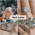 thumbnail image 3 of SFTING Wedding Rings for Women 925 Sterling Silver 5A CZ Pear Cut Engagement Ring Bridal Ring Set for Women Size 7, 3 of 8