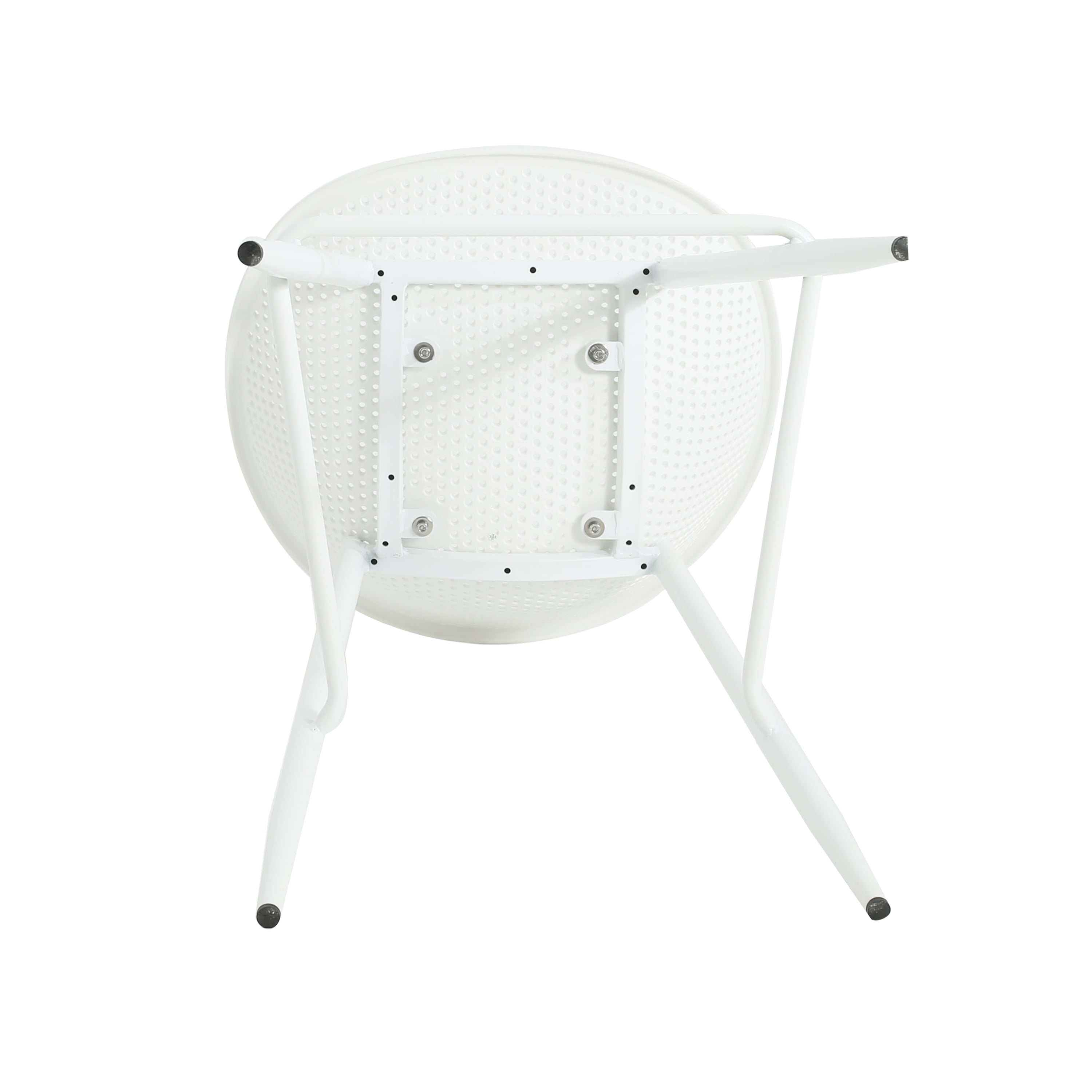 Bar Stools Set of 2, Outdoor Patio Chairs with Weatherproof Iron Frame and Plastic Seat, Counter Height Dining Chairs for Backyard Deck and Garden, White