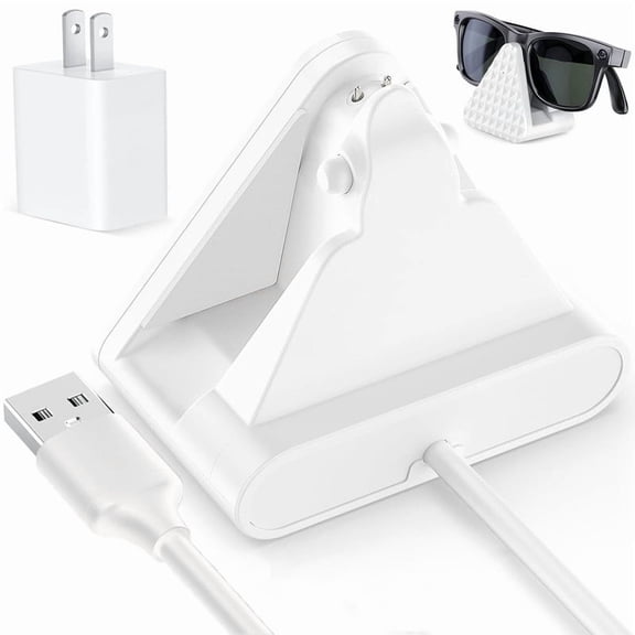Protable Charging Station for Meta Wayfare/Skyler/Headliner, Travel Charging Dock with Cable and Charging Adapter, White