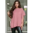 thumbnail image 4 of Women'S Loose Dropped Shoulder Short Sleeve Pullover Sweater Pink M, 4 of 7