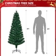 thumbnail image 3 of Tcbosik 6ft Pre-Lit Christmas Tree with Lighted Top Star, Artificial Xmas Tree with 220 Branch Tips for Home Office, Green, 3 of 6