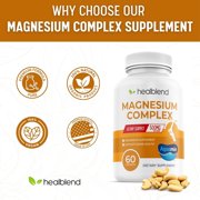 Healblend Multi Magnesium Complex 500mg – 10 Chelated Forms for Sleep, Muscle, Mood & Heart Support – High Absorption – 60 Capsules (2 Pack)