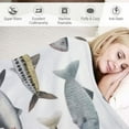 thumbnail image 3 of Nawypu  Trendy Flannel Throw Blanket, Watercolor Few Freshwater Fish Cartilaginous Fish Marine Life Throw for Better Sleep, Warm Air Conditioning Blanket, 3 of 6