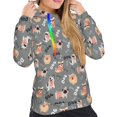 thumbnail image 5 of Yiaed Bulldog Print Womens Casual Hoodies Crew Neck Long Sleeve Sweatshirts With Pocket Pullover Tops Women's Hooded Sweatshirt-Small, 5 of 5