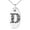 Silver, variant on Stainless Steel Letter D Initial Dotted Monogram Engraved Small Oval Charm Pendant Necklace