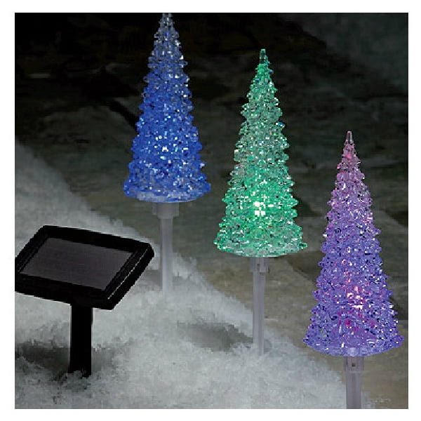 Coleman Cable 96953 Christmas Solar Trees, ColorChanging LED, With