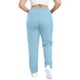 thumbnail image 4 of Amzcrzy Pantalones deportivos clásicos mujer plus size (L-5XL) - cintura elástica alta, cordón, bolsillos, pierna recta cómoda Azul, 4 of 6
