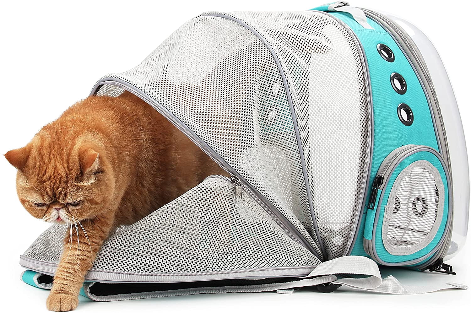 Cat Carrier Backpack, Expandable Bubble Pet Carrier for Cats and Small Dogs, Airline Approved Travel Backpack for Hiking, Walking & Outdoor Adventures - Supports up to 16 lbs
