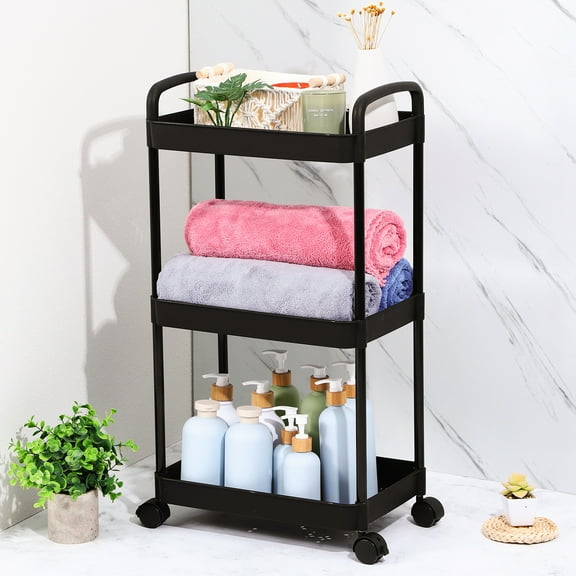 LITINKIMI Rolling Cart Utility Tier Under Desk Storage Bedside Organizer 3