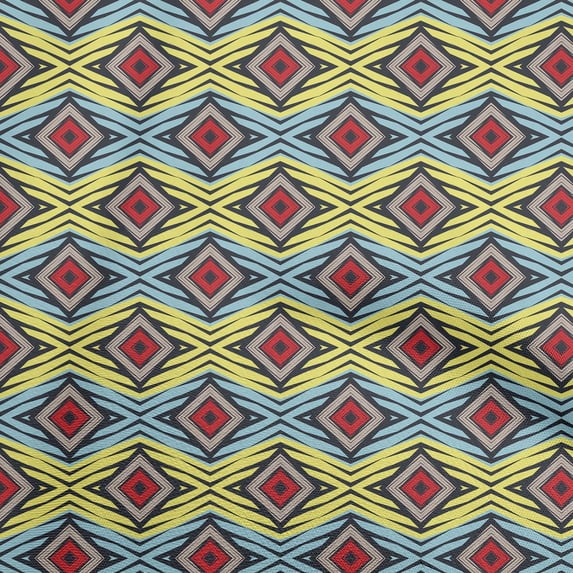 oneOoneRayonMulticolorFabricGeometricCraftProjectsDecorFabricPrintedByTheYard56InchWide