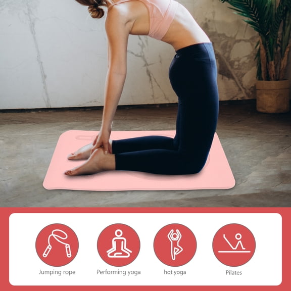 Supvox Skipping Mat Outdoor Workout Mat TPE Pink Shock Absorption 1Pack